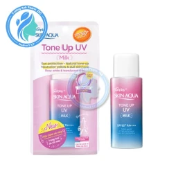Sunplay Skin Aqua Tone Up UV Milk Happiness Aura Rose Color 50g - Sữa chống nắng
