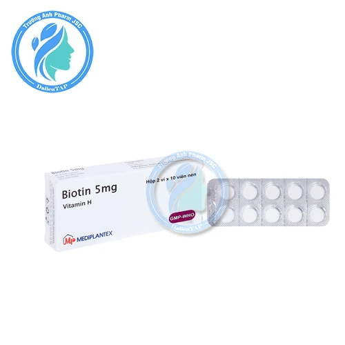 Biotin 5mg Mediplantex - Viên uống bổ sung Vitamin H