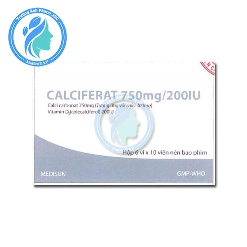 Calciferat 750mg/200IU - Thuốc ngăn chặn hoặc điều trị nồng độ canxi trong máu thấp