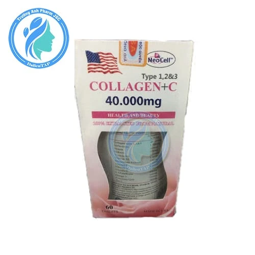 Collagen +C 40000mg Type 1,2&3 NeoCell - Viên uống dưỡng da