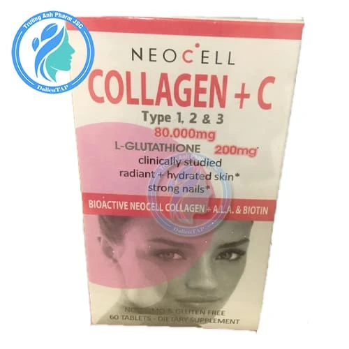 Collagen +C Type 1,2 & 3 80.000mg NeoCell - Chống lão hóa da
