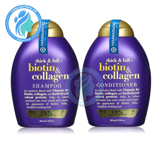 Combo dầu gội và xả Biotin & Collagen OGX 385ml của Mỹ
