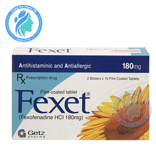 Fexet 180mg - Thuốc điều trị viêm mũi dị ứng hiệu quả của Getz Pharma