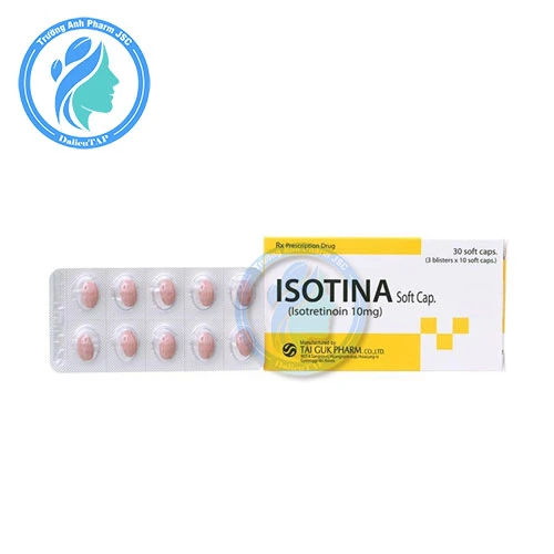 Isotina Soft Cap 10mg - Thuốc trị mụn trứng cá nặng của Hàn Quốc
