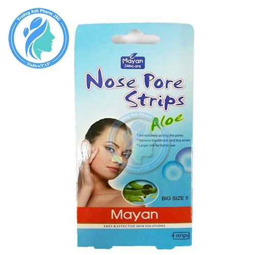 Miếng lột mụn lô hội Mayan Nose Pore Strips Aloe (hộp 1 miếng)