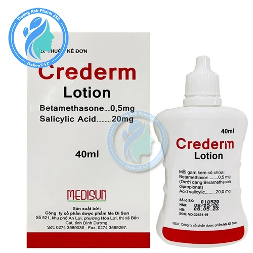 Crederm Lotion 40ml - Thuốc bôi trị viêm da, vảy nến, tổ đỉa