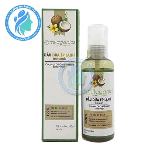 Dầu dừa Ép lạnh Tinh khiết Milaganics 100ml - Giúp dưỡng da và tóc