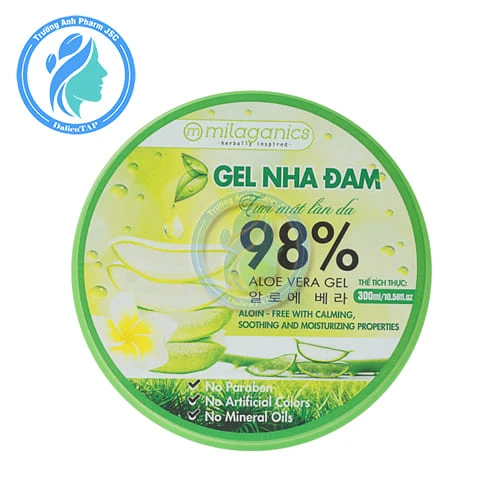 Gel Nha đam Milaganics 300g - Giúp dưỡng ẩm và làm dịu da