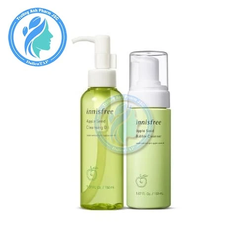 innisfree Apple Seed Cleansing Oil & Bubble Cleanser - Bộ sản phẩm làm sạch da