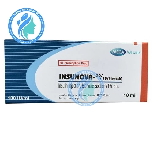 Insunova 30/70 100IU/1ml Inj.10ml - Thuốc điều trị đái tháo đường