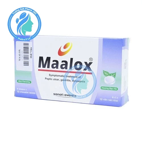 Maalox (viên nén) - Thuốc trị đầy hơi, chướng bụng, khó tiêu