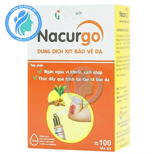 Nacurgo 12ml (dạng xịt) - Bảo vệ vùng da bị tổn thương