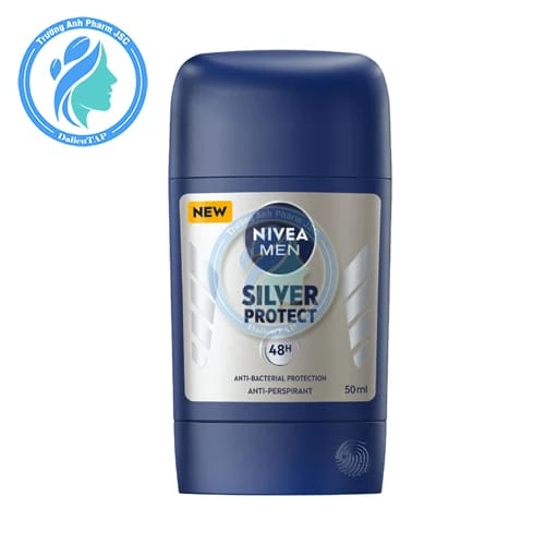 Nivea Men 48h Silver Protect Anti-Bacterial Protection 50ml - Sáp ngăn mùi