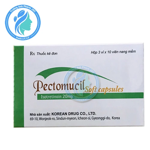 Pectomucil Soft Capsule 20mg - Thuốc điều trị mụn trứng cá hiệu quả của Hàn Quốc