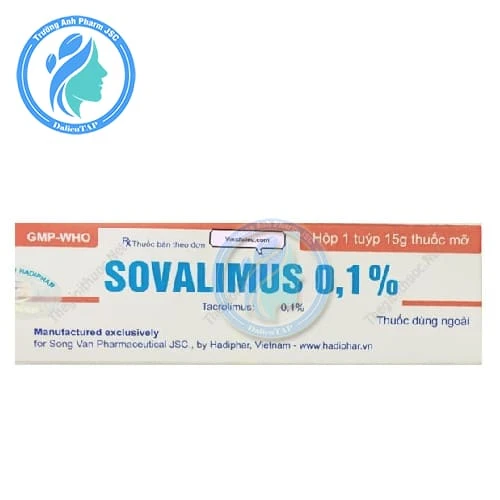 Sovalimus 0,1% 15g - Thuốc trị chàm thể tạng của Hadiphar