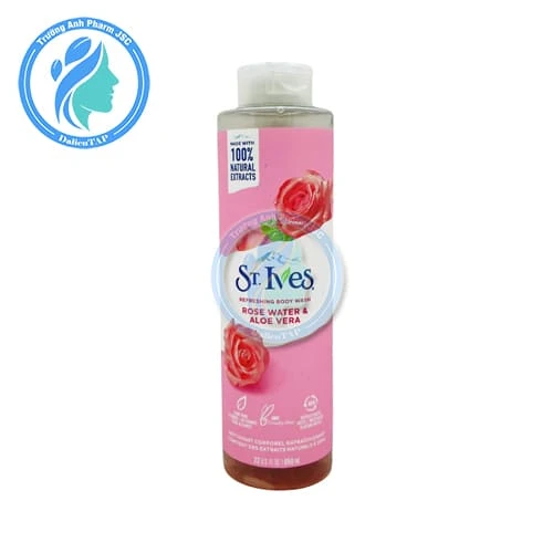 Sữa tắm ST.Ives Rose Water & Aloe Vera 650ml - Giúp làm sạch da