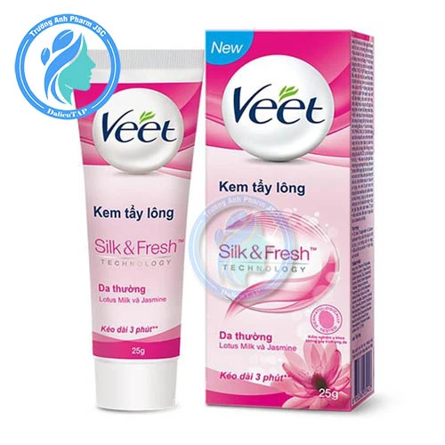 Kem tẩy lông Veet Silk & Fresh 25g (da nhạy cảm) -  Giúp triệt lông ở tay, chân, nách hiệu quả