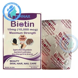 Biotin 10mg Tennax - Giúp bổ sung Biotin cho da, tóc, móng hiệu quả