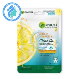 Garnier Mặt nạ giấy Serum Mask Light Complete Brightening Hydration Lemon,Vitamin C & Hyaluron 28g