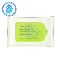 innisfree Apple Seed Lip & Eye Makeup Remover Tissue 27g - Khăn ướt tẩy trang mắt và môi