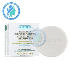 Kiehl's Rare Earth Deep Pore Purifying Concentrated Cleansing Bar 100g - Thanh làm sạch đất sét trắng